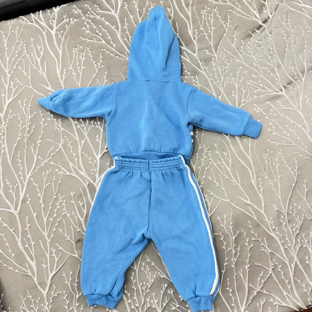Vintage ShirTees Blue Acrilan Tracksuit Set 9 Mnths Made in USA Zip Hoodie Pants